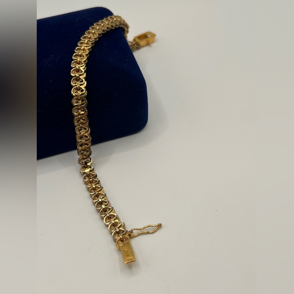 Vintage Designer Gold Vermeil Sterling Tennis Bracelet​ - Picture 9 of 11